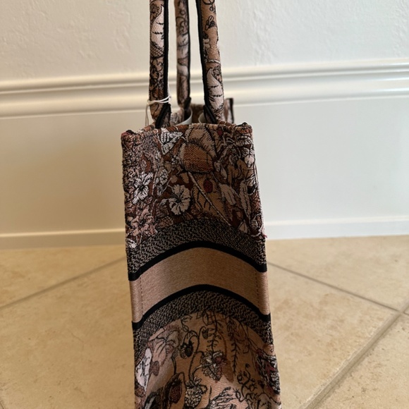 Christian Dior Book Tote Embroidered Canvas Medium  Neutral, Print - Picture 3 of 4